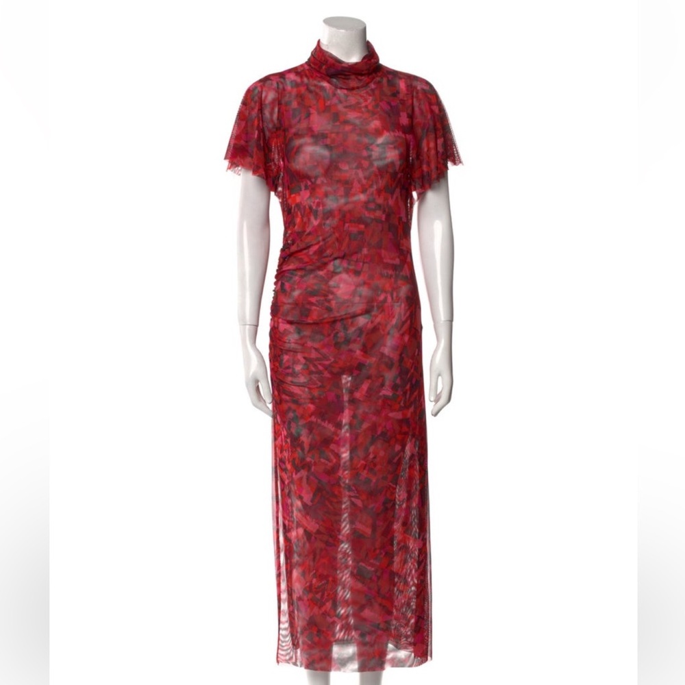 Misa Los Angeles Red and Black Printed Dress